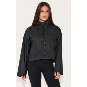 Veste courte noire à capuche, Noir - Taille XL
