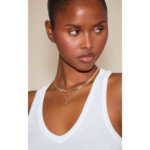 Femme Cha&icirc;ne serpent superpos&eacute;e dor&eacute;e &agrave; pendentif dor&eacute; - Taille One Size