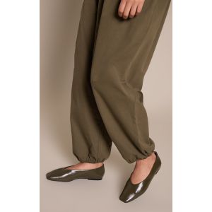 Femme Ballerines en PU vert olive &agrave; bouts coup&eacute;s | Taille 37 - Taille 37