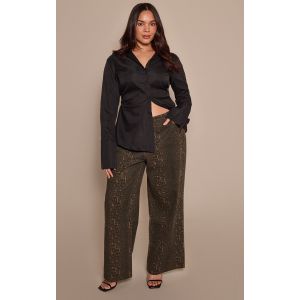 Femme Plus Jean imprim&eacute; l&eacute;opard &agrave; taille mi-haute | Taille 46 - Taille 46