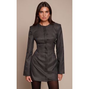Femme Robe blazer oversize en velours c&ocirc;tel&eacute; noir | Taille 44 - Taille 44
