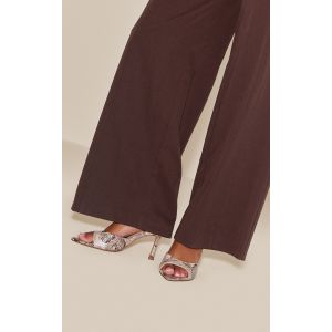 Femme Mules &agrave; talons bout pointu imprim&eacute; serpent naturel Non color&eacute; | Taille 41 - Taille 41