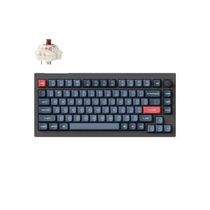 Keychron V1 Max QMK Knob RGB - Sans Fil/Noir/75%/Marron