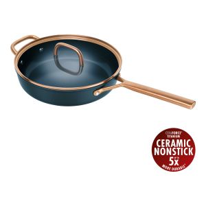 ZWILLING Milano 28 cm, Sauteuse avec couvercle en verre, Bleu