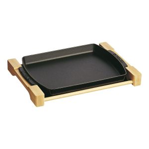 Staub Spécialités Assiette de service 33 cm x 22 cm, Fonte, Noir mat