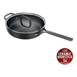 ZWILLING Milano 28 cm, Sauteuse avec couvercle en verre, Noir mat