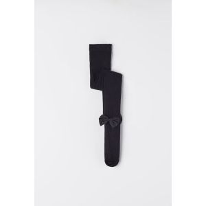 Calzedonia Collant en coton côtelé avec nœud pour fille Fille Taille 6-8 A