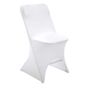 Housse de chaise pliante blanche avec couverture