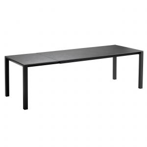 Table de jardin rectangulaire extensible (180/240 x 90 x 75 cm) en aluminium et pierre gris anthracite