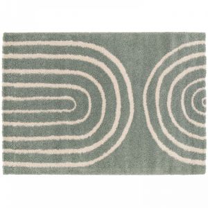 Tapis rectangulaire motif arc-en-ciel à poils longs