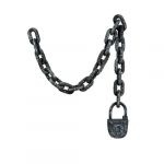 Accessoire de d&eacute;guisement - collier cha&icirc;ne avec cadenas prisonnier 123cm gris - boland 00634