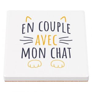 Sous Verre C&eacute;ramique (1 unit&eacute;) - Fabulous - Enfant de Noel Lapin Mignon Vintage 50's (100 x 100 mm)