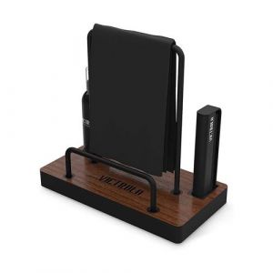 Kit de Nettoyage Antistatique pour Vinyles avec Support en Bois Victrola Noir