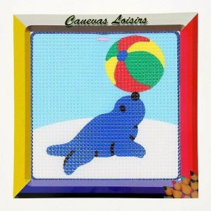 Kit compet Canevas - 15x15cm - Otarie - gros trous spécial débutant
