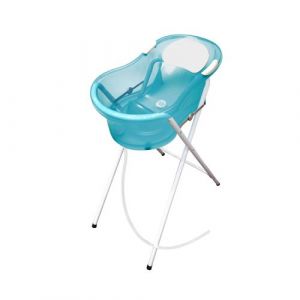 Baignoire 0-6 mois turquoise + pied