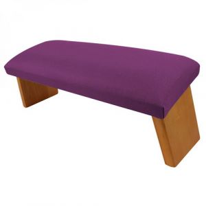 Banc, tabouret de m&eacute;ditation, yoga pliant en bois - Prune