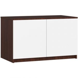 Surmeuble pour armoire AKORD S90 Weng&eacute; 90 cm 2 portes fa&ccedil;ade Blanche 2 &eacute;tag&egrave;res 90x51x55 cm