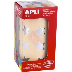Gommettes - Etoiles - Argent - Autocollante - Rouleau de 1416 gommettes - Apli Kids