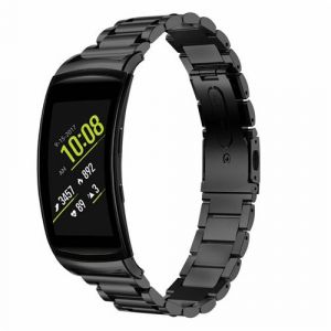 Strap-it Bracelet acier - compatible pour Samsung Gear Fit 2 / Fit 2 Pro (noir)
