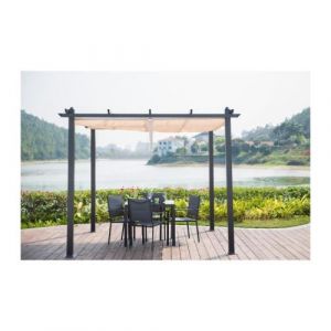 cordoba pergola en aluminium 3x3 m - toile beige
