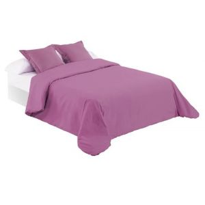Parure de couette housse de couette linge de lit en polyester-coton coloris violet clair - Longueur 260 x Profondeur 240 cm -JUANIO-