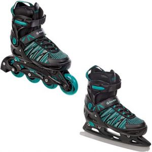 Roller en ligne Vella du 37 au 40 + patin à glace Adulte Enfant Mixte taille ajustable Raven