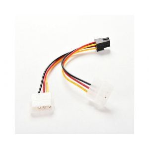 Câble de connecteur d'adaptateur de convertisseur d'alimentation Dual Molex (4 broches) à PCI-E (6 broches)