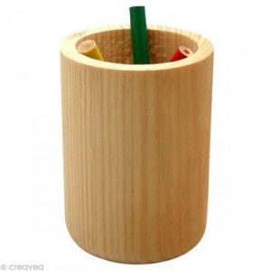 Pot &agrave; Crayons en Bois &agrave; d&eacute;corer