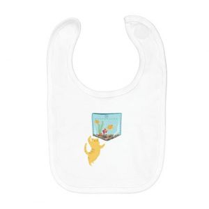 Fabulous Bavoir Coton Bio Poche Surprise Chat Aquarium