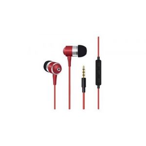 Ecouteurs metal pour smartphone samsung, huawei, sony, etc avec micro et telecommande son kit main libre intra-auriculaire universe (rouge)