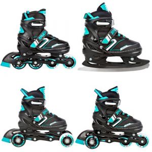 Roller en ligne Helixi du 34 au 37 + patin a roulette + patin a glace + triskate Adulte - Enfant Mixte taille ajustable Raven