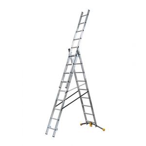 Echelle transformable 3 plans 3x9 échelons 5,5m/6,3m en aluminium Hailo HobbyLot