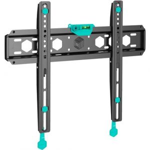 ONKRON Support Mural TV Fixe pour 35-65 Pouces, jusqu'&agrave; 68 kg, Extra Plat VESA 75x75 &agrave; 400x400, Accroche Television Mural FM5-B Noir
