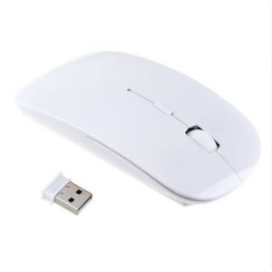 Souris Ultra Plate pour PC KUBB Sans Fil USB Universelle Capteur Optique 3 Boutons Couleurs (BLANC)