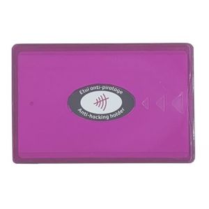 Porte carte rigide bancaire anti piratage Rose Fabrication Fran&ccedil;aise