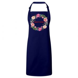 Fabulous Tablier Cuisine Premium Navy Marraine Aquarelle Frise Fleurs