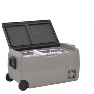 Glacière vidaXL avec roue et adaptateur noir et gris 60 L PP et PE