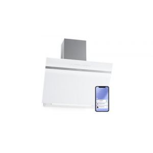 Hotte aspirante - hotte d&eacute;corative murale - contr&ocirc;le par application - extraction ou recyclage - hotte aspirante 60cm - blanc