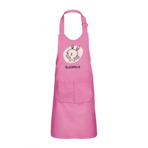 Fabulous Tablier Cuisine Enfant 2 Poches Rose Lapin Signe Astrologique Chinois - Haut de gamme