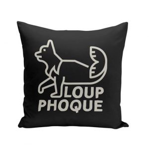 Fabulous Housse de coussin noir Loup-phoque [40x40 cm]