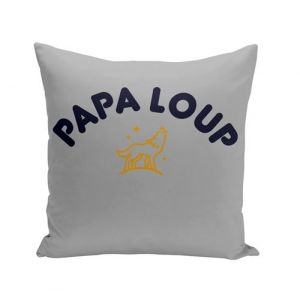 Fabulous Housse de coussin gris Papa Famille Loup [40x40 cm]