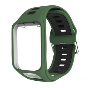 Strap-it Bracelet boucle sport - compatible pour TomTom Runner 2 (vert/noir)