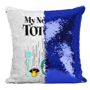 Fabulous Coussin avec Housse Sequin - Paillettes Bleu Ronflex Mon Voisin Totoro [40 x 40 cm]
