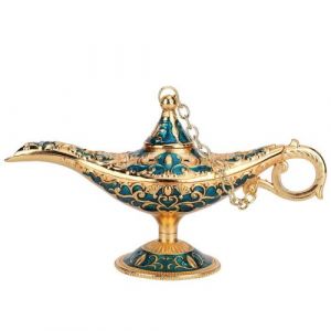 Lampe magique d'Aladdin décoration artisanale vintage (bleu transparent)