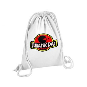 Fabulous Sac de Gym en Coton Blanc Game of Geek Jurassic Pac Jurassic Parc Pac Man 12 Litres