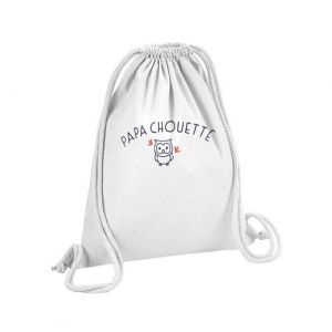 Fabulous Sac de Gym en Coton Blanc Papa Famille Chouette 12 Litres