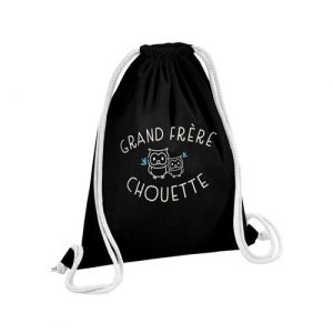 Fabulous Sac de Gym en Coton Noir Grand Frère Famille Chouette 12 Litres