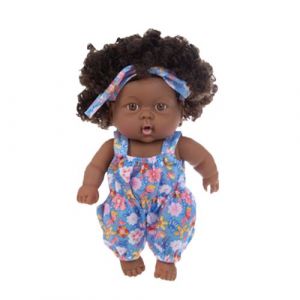 Poupée africaine noire Cheveux bouclés mignons 30CM F-Multicolore