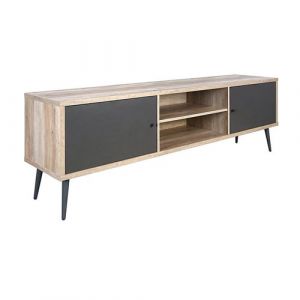 Meuble TV 2 portes 2 niches Scott