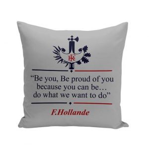 Fabulous Housse de coussin gris Fran&ccedil;ois Hollande - Discours en Anglais [40x40 cm]